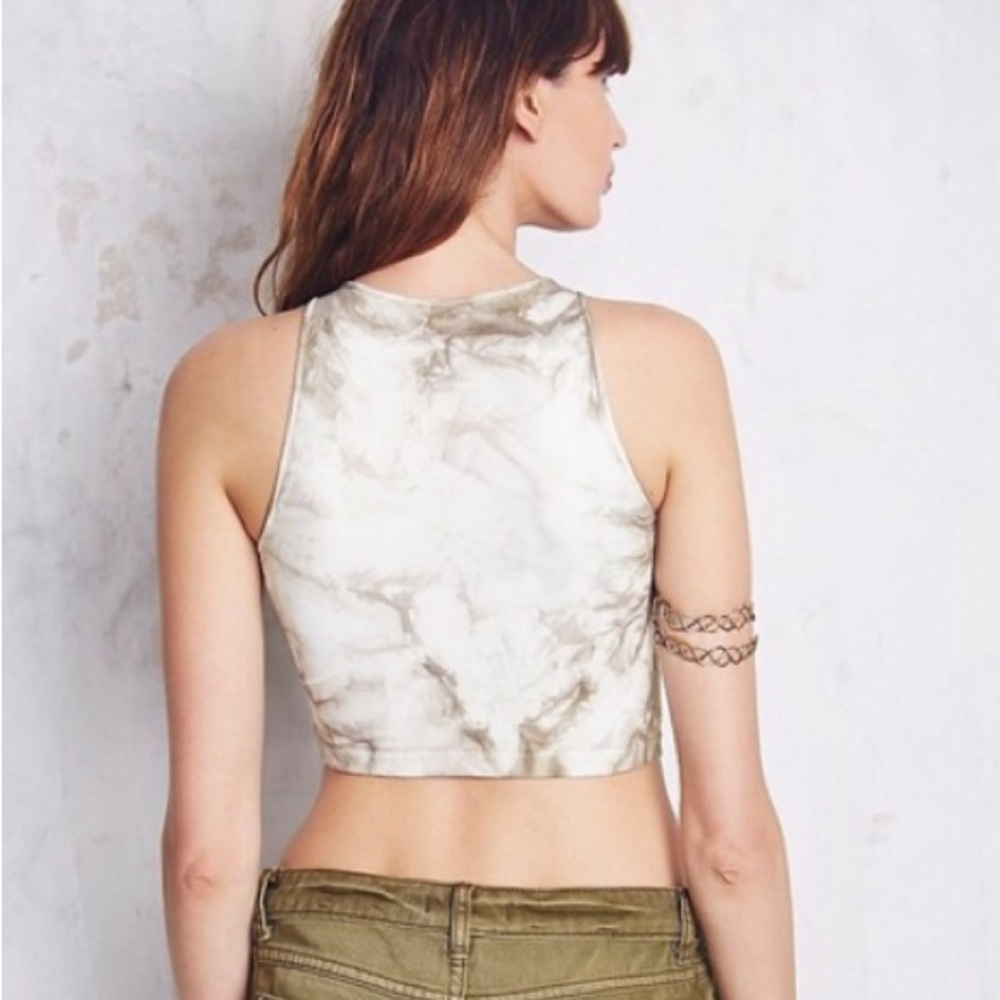 Intimately Free People High Neck Layering Crop Top Green Tie-Dye M/L